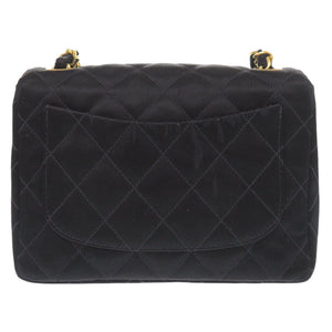 シャネル ミニマトラッセ サテン 3番台 ゴールド金具 ブラック ショルダーバッグ 黒 1299【中古】CHANEL
