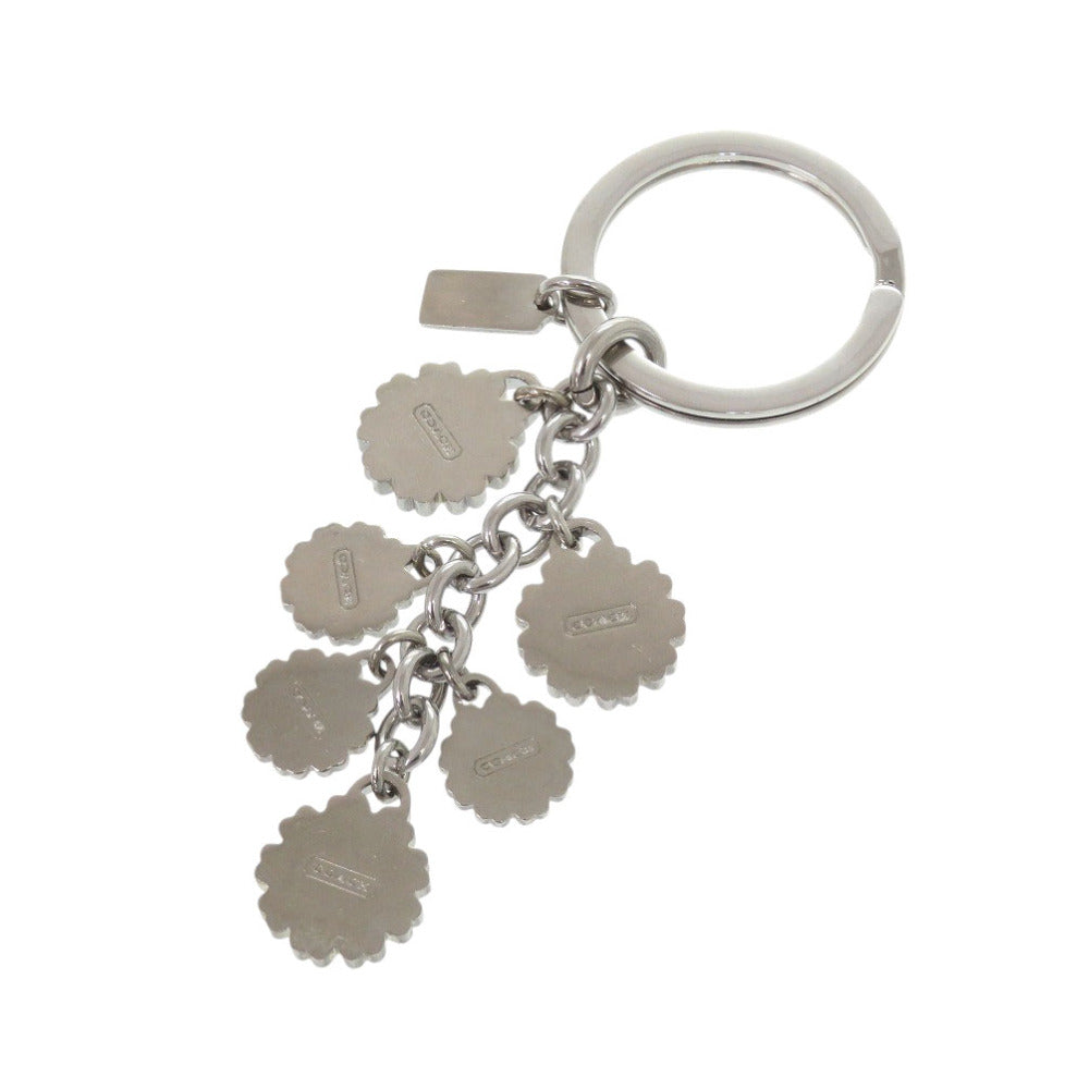 コーチ フラワー 花 メタル シルバー ピンク ブルー キーホルダー 1320【中古】COACH