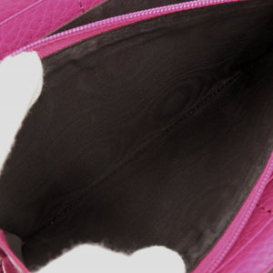 美品 グッチ バンブー 307984 レザー マゼンタ ラウンドファスナー 長財布 1329【中古】GUCCI