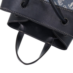 美品 ジミーチュウ エヴァン デニム JC モノグラム ワンショルダー KGCFV2 デイパック デニム レザー ネイビー 紺 リュック 1340【中古】JIMMY CHOO