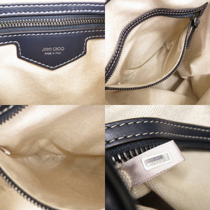 美品 ジミーチュウ エヴァン デニム JC モノグラム ワンショルダー KGCFV2 デイパック デニム レザー ネイビー 紺 リュック 1340【中古】JIMMY CHOO