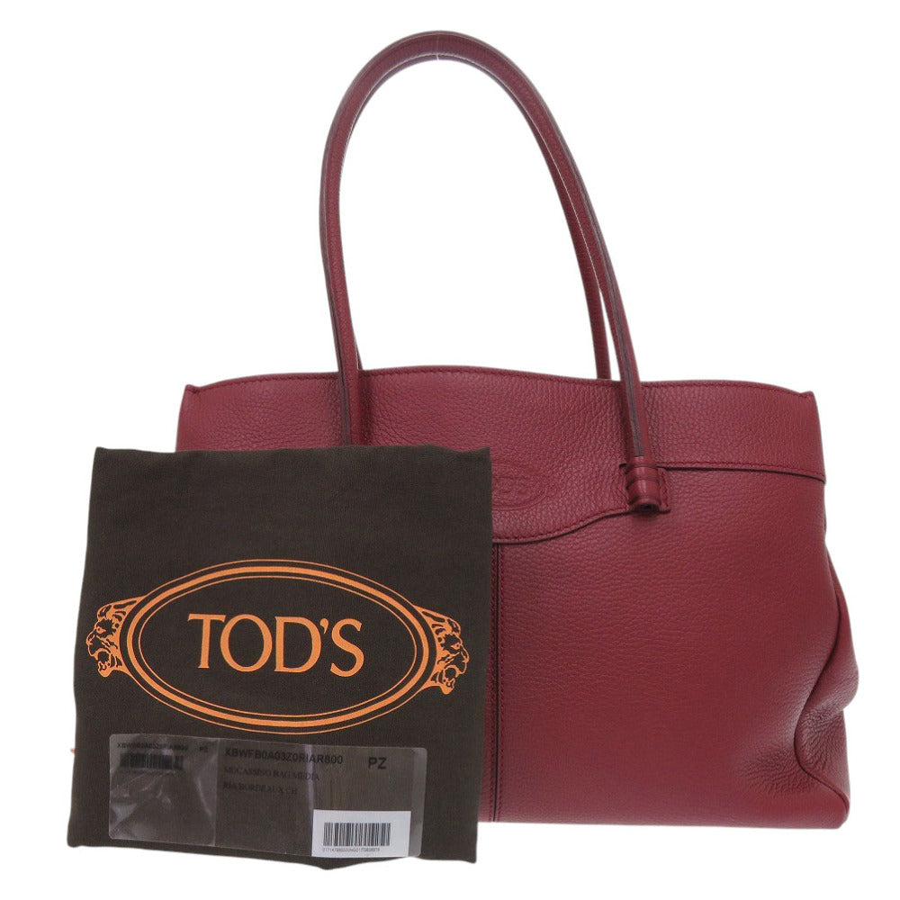未使用 トッズ モカシーノ XBWFB0A03Z0RIAR800 レザー レッド トートバッグ 赤 1358【中古】TOD’S