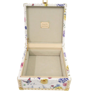 未使用 クリスチャンディオール フラワー 花 トランク レザー ホワイト 小物入れ 1360【中古】Christian Dior