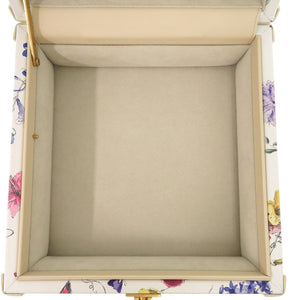 未使用 クリスチャンディオール フラワー 花 トランク レザー ホワイト 小物入れ 1360【中古】Christian Dior