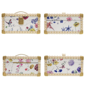 未使用 クリスチャンディオール フラワー 花 トランク レザー ホワイト 小物入れ 1360【中古】Christian Dior