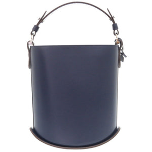 未使用 デルボー パン ミニバケット レザー ネイビー ハンドバッグ 1364【中古】DELVAUX
