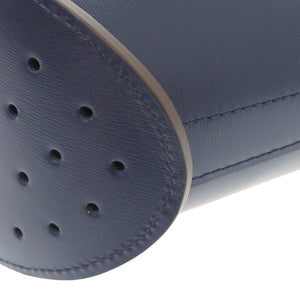 未使用 デルボー パン ミニバケット レザー ネイビー ハンドバッグ 1364【中古】DELVAUX