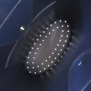 未使用 デルボー パン ミニバケット レザー ネイビー ハンドバッグ 1364【中古】DELVAUX