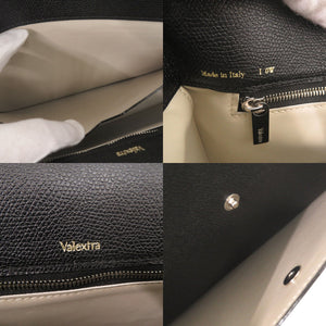 美品 ヴァレクストラ Vライン レザー ブラック ショルダーバッグ メッセンジャーバッグ 黒 1368【中古】Valextra
