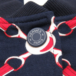 美品 エルメス グラン トゥラララ 2E4207DK コットン ネイビー ブルゾン アウター ジャケット 1382【中古】HERMES