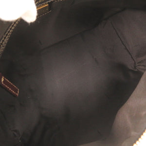 美品 フェンディ ズッキーノ柄 コーティングキャンバス レザー ブラウン ミニ ボストンバッグ ハンドバッグ 1387【中古】FENDI