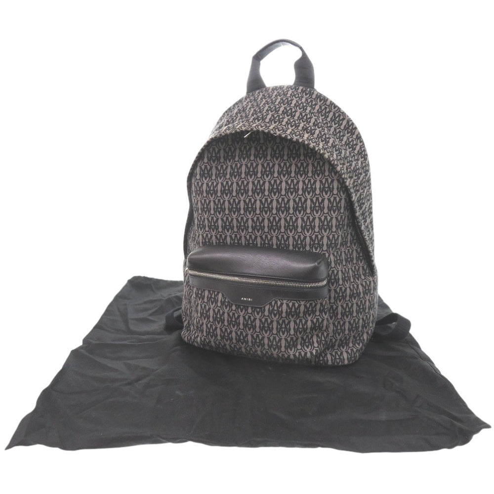 美品 アミリ キャンバス/レザー グレー リュック デイパック 1388【中古】AMIRI