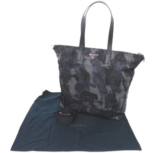 新品同様 プラダ 2WAY カモフラージュ ナイロン ネイビー トートバッグ 1392【中古】PRADA