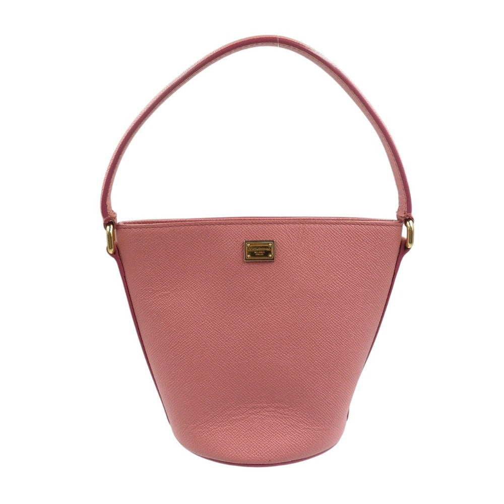 美品 ドルチェアンドガッバーナ レザー ゴールド金具 ピンク レオパード ハンドバッグ 1447【中古】DOLCE&GABBANA