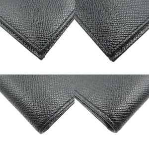 美品 ブルガリ クラシコ グレインレザー シルバー金具 ブラック 二つ折り 長財布 1450【中古】BVLGARI