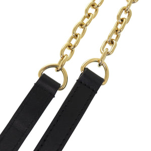 美品 ルイ ヴィトン トランククラッチ レザー ブラック 黒 ショルダーストラップ LV 1451【中古】LOUIS VUITTON