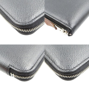 エルメス アザップ コンパクト シルクイン D刻印 ヴォーエプソン シルク シルバー金具 ノワール コインケース 1426【中古】HERMES