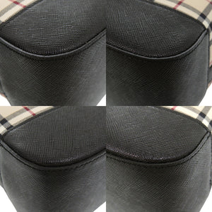 未使用品 バーバリー ノバチェック チェック柄 トートバッグ ナイロンキャンバス レザー ベージュ 1476【中古】BURBERRY