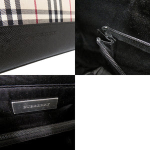 未使用品 バーバリー ノバチェック チェック柄 トートバッグ ナイロンキャンバス レザー ベージュ 1476【中古】BURBERRY