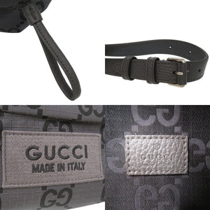 未使用品 グッチ GGクロス ボディバッグ 767934 GGリサイクルポリエステル ダークグレー 1484【中古】GUCCI