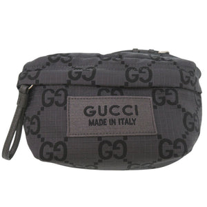 未使用品 グッチ GGクロス ボディバッグ 767934 GGリサイクルポリエステル ダークグレー 1484【中古】GUCCI