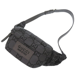 未使用品 グッチ GGクロス ボディバッグ 767934 GGリサイクルポリエステル ダークグレー 1484【中古】GUCCI
