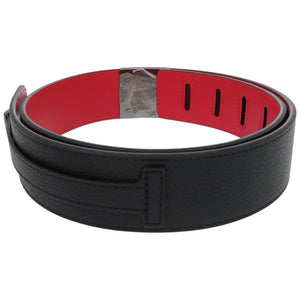 未使用品 クリスチャンルブタン ウエストベルト スタッズ レザー ブラック シルバー金具 黒 赤ベルト 1495【中古】Christian Louboutin