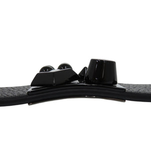 未使用品 クリスチャンルブタン ウエストベルト スタッズ レザー ブラック シルバー金具 黒 赤ベルト 1495【中古】Christian Louboutin