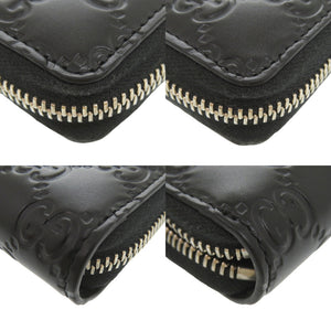 新品同様 グッチ グッチシマ ラウンドファスナー ウォレット 473928 525040 長財布 レザー ブラック 1516【中古】GUCCI