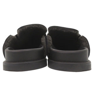 美品 エルメス Mule Go ミュール ゴー FR232865ZH ムートン Hロゴ スウェード ブラック 1517【中古】HERMES