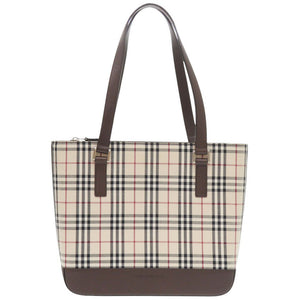 美品 バーバリー ノバチェック キャンバス ベージュ ハンドバッグ 1520【中古】BURBERRY