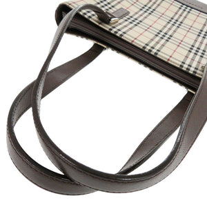 美品 バーバリー ノバチェック キャンバス ベージュ ハンドバッグ 1520【中古】BURBERRY