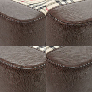 美品 バーバリー ノバチェック キャンバス ベージュ ハンドバッグ 1520【中古】BURBERRY