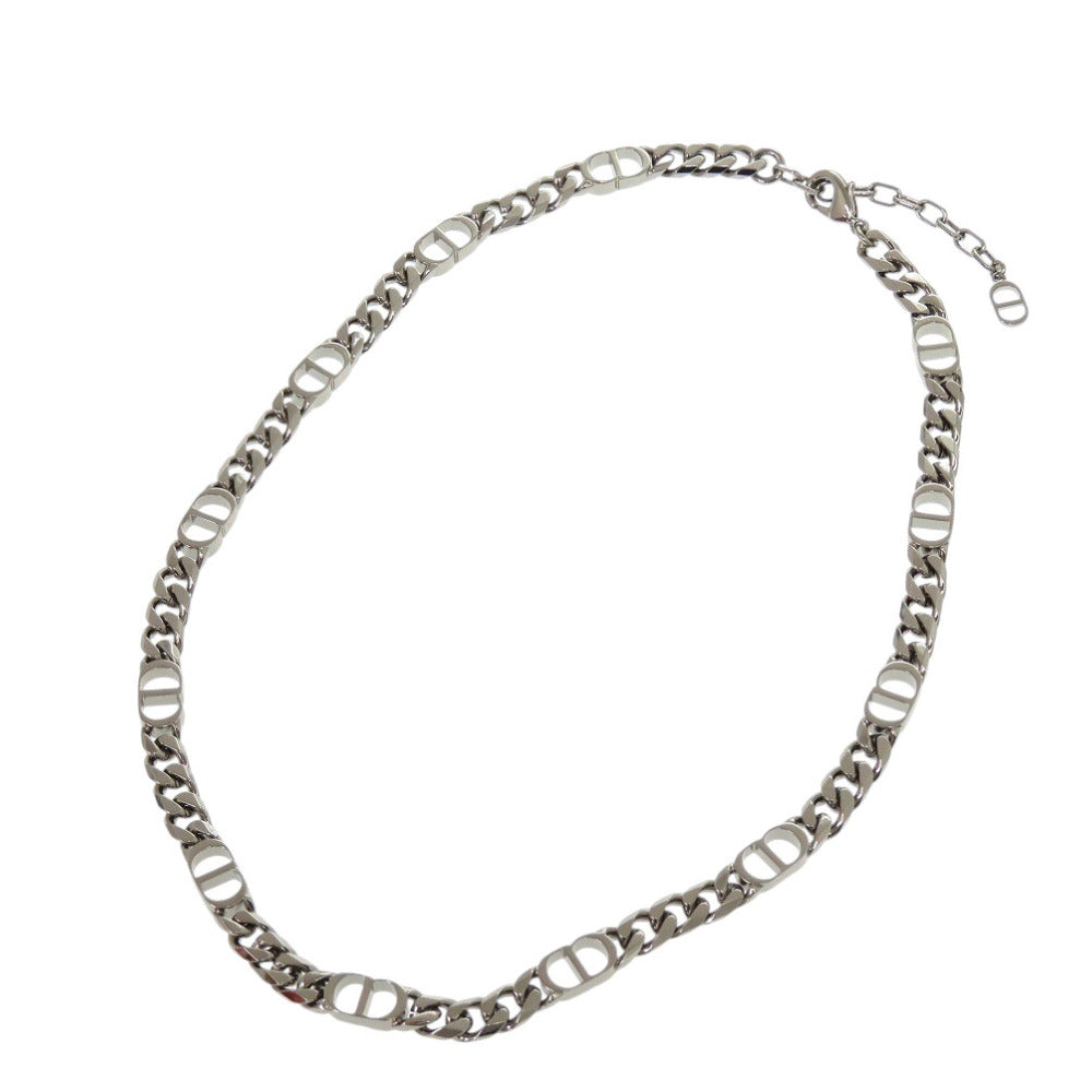 美品 クリスチャンディオール CD Icon チェーンリンク ネックレス N1574HOMMT 真鍮 シルバー 1529【中古】Christian Dior