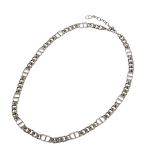 美品 クリスチャンディオール CD Icon チェーンリンク ネックレス N1574HOMMT 真鍮 シルバー 1529【中古】Christian Dior