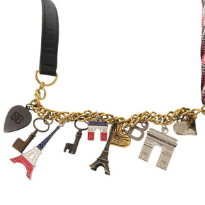 美品 バレンシアガ スーベニア チャーム 518163 ウール レザー レッド ブラック グレー ボディバッグ ベルトバッグ 1535【中古】BALENCIAGA