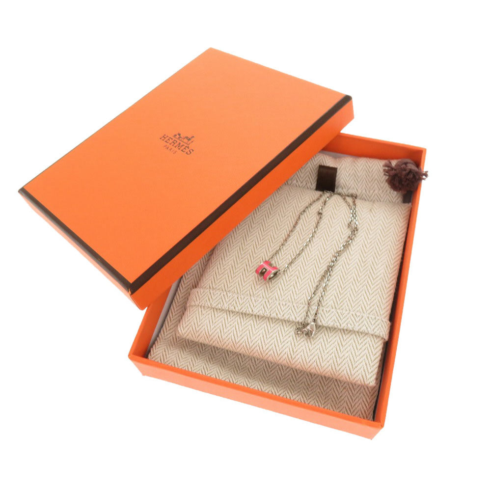 新品同様 エルメス ポップアッシュ ミニ H ローズトロピック シルバー ネックレス アクセサリー 1537 【中古】 HERMES