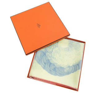 未使用品 エルメス カレ90 Plumets et Panache 羽根と羽飾り シルク ライトイエロー スカーフ 1544【中古】HERMES