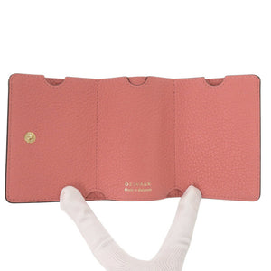 未使用 デルボー プレッセ AB0561AQY015HDO レザー ハイビスカス ピンク 三つ折り財布 デルヴォー 1550【中古】DELVAUX