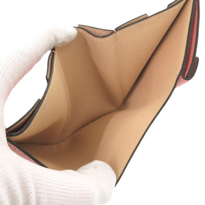 未使用 デルボー プレッセ AB0561AQY015HDO レザー ハイビスカス ピンク 三つ折り財布 デルヴォー 1550【中古】DELVAUX