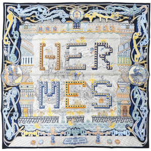 未使用品 エルメス カレ90 Super Silk Quest スーパー シルク クエスト シルク マルチカラー スカーフ 1551【中古】HERMES