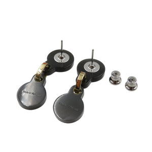 未使用 エルメス フェット・ヴォ・ジュ ピアス トランプモチーフ バッファローホーン メタル ブラック ピアス 1553【中古】HERMES