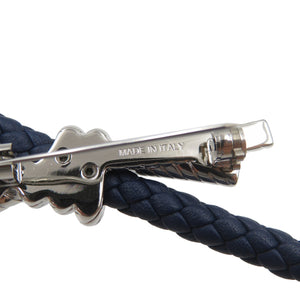 未使用 エルメス フルール 花 スイフト メタル ブルー ネイビー シルバー ブローチ 1554【中古】HERMES