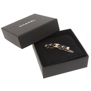 新品同様 シャネル マトラッセ ターンロック ココマーク B21 ゴールド メタル レザー ヘアピン ヘアアクセサリー 1572 【中古】 CHANEL