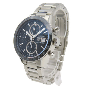 新品同様 タグホイヤー カレラ キャリバー16 CV201AJ-9 自動巻き 腕時計 SS ブラック 黒文字盤 1574【中古】TAG HEUER メンズ