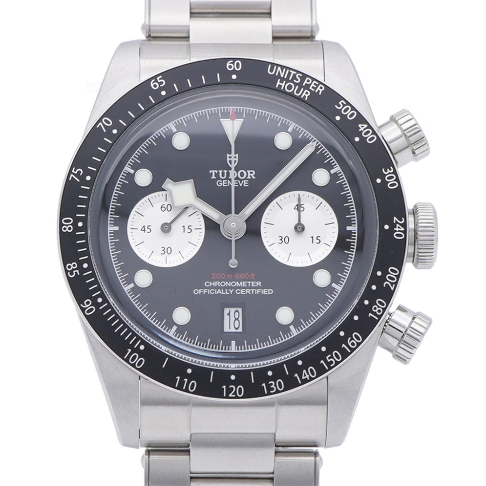 新品同様 チューダー ブラックベイ クロノ ヘリテージ 79360N 自動巻き 腕時計 ステンレススチール ブラック 黒文字盤 1579【中古】Tudor メンズ