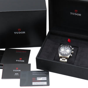 新品同様 チューダー ブラックベイ クロノ ヘリテージ 79360N 自動巻き 腕時計 ステンレススチール ブラック 黒文字盤 1579【中古】Tudor メンズ