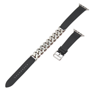 美品 エルメス ドゥブルトゥール グルメット メタル アップルウォッチ 41mm 腕時計 ベルト スイフト ブラック/シルバー 黒 U刻印 1580【中古】HERMES メンズ