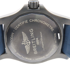 ブライトリング スーパーオーシャン オートマチック 46 ブラックスチール M17368 自動巻き 腕時計 ステンレススチール/ラバー ブルー ネイビー 青文字盤 1584【中古】BREITLING メンズ