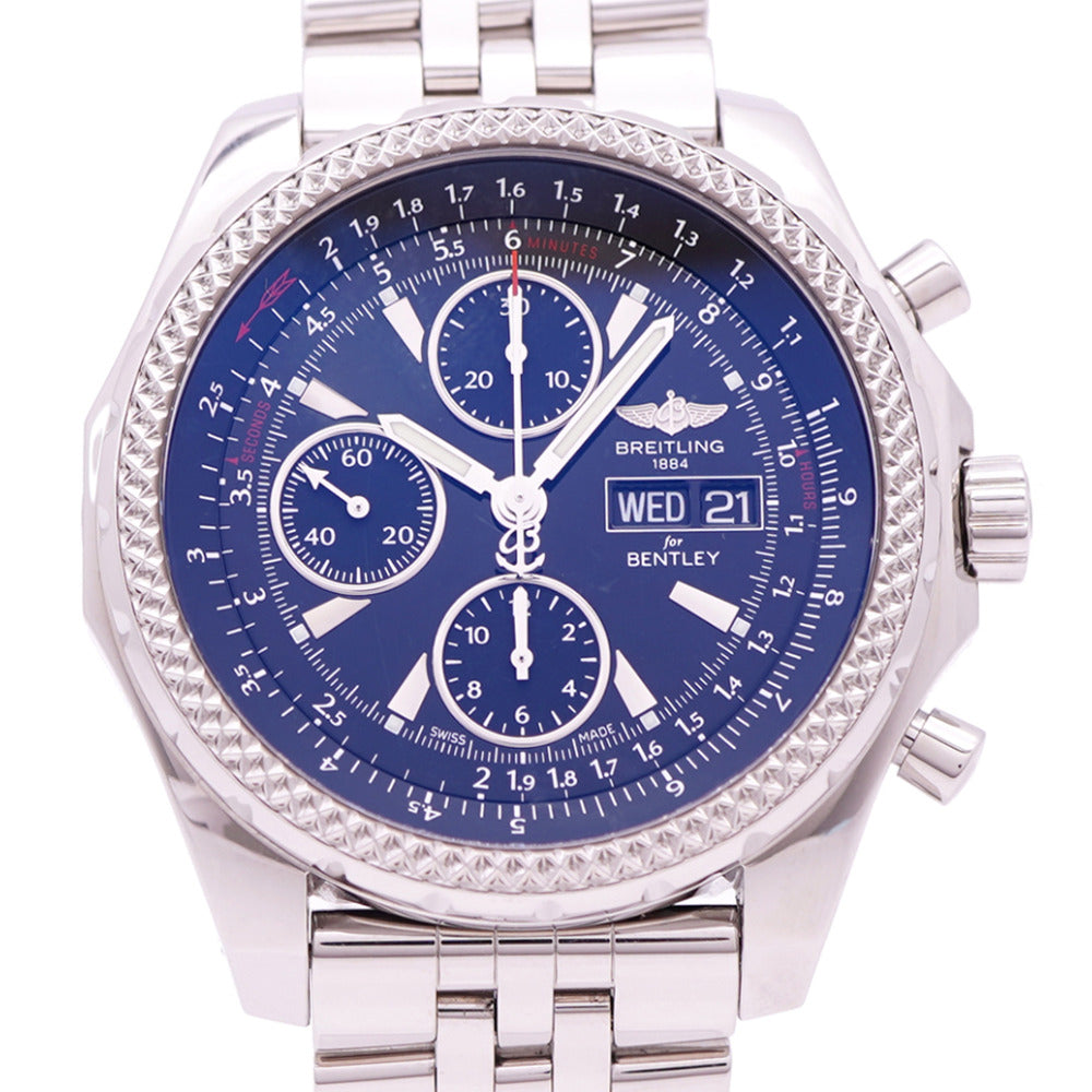 新品同様 ブライトリング ベントレーGT クロノグラフ A1336224 自動巻き 腕時計 SS ブラック 黒文字盤 1587【中古】BREITLING メンズ ギャラ付き